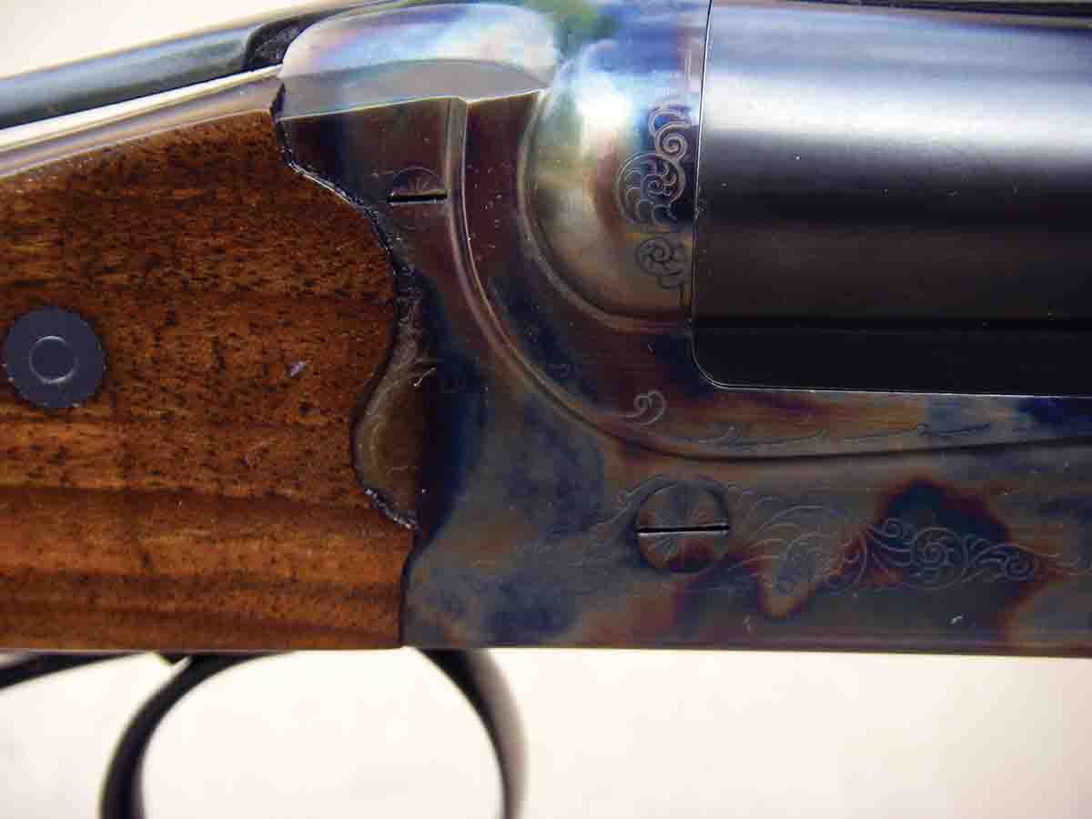 Note the test rifle’s firm wood-to-metal fit and rounded contact points, which help prevent stock splitting.